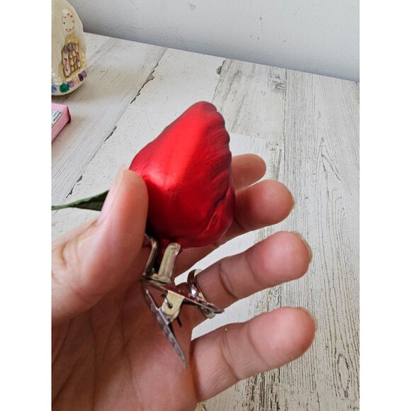 Owc ? Glass clip Rose vintage ornament tulip flowers Xmas tree - Picture 4 of 11